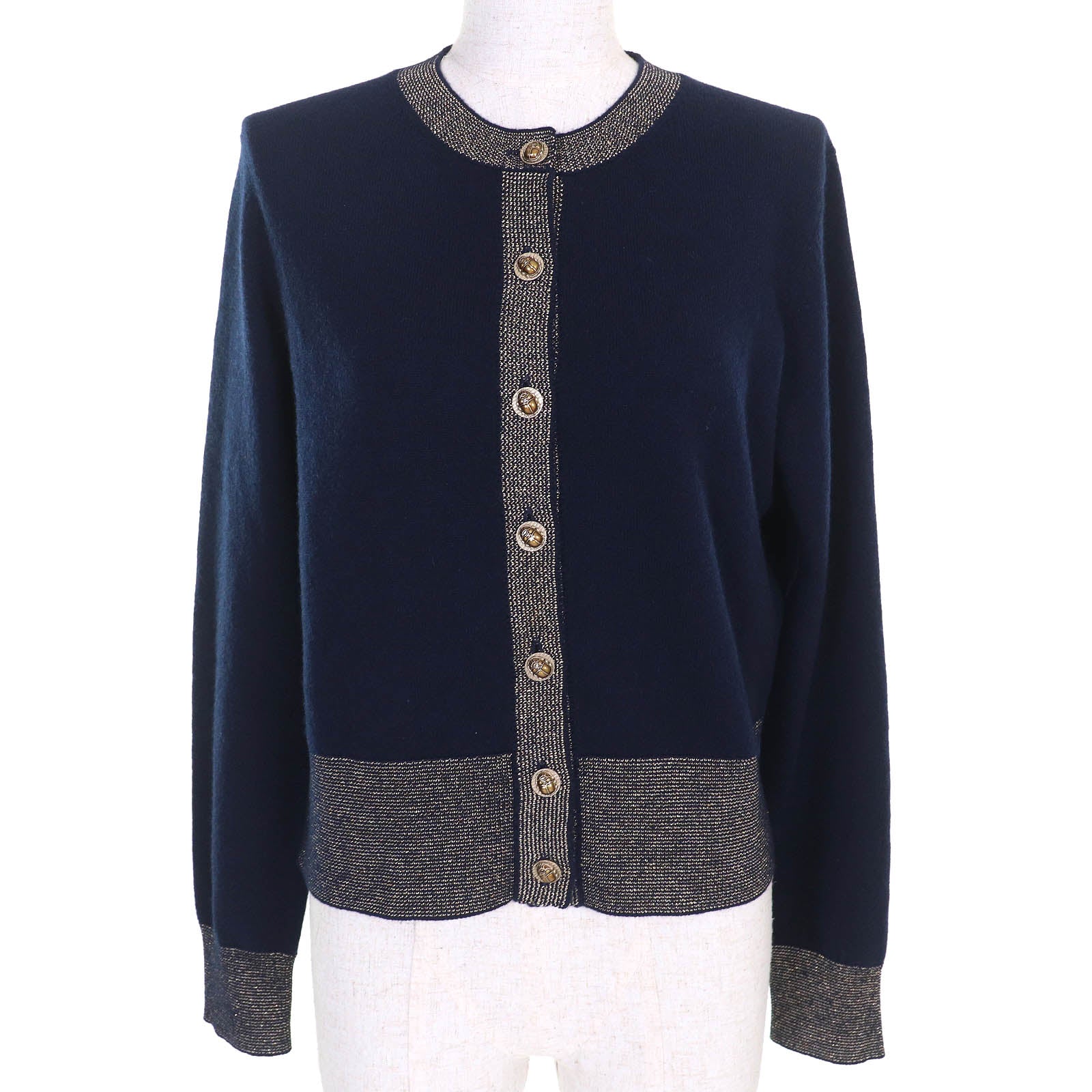 CHANEL cardigan Women COCO Mark Scarab Button Back Embroidered
