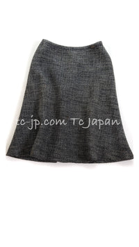 CHANEL 00A Dark Gray Zipper Setup Vest Skirt 34 36 シャネル 訳あり!ダークグレー・ジップアップ・ベスト・セットアップ・スカート 即発