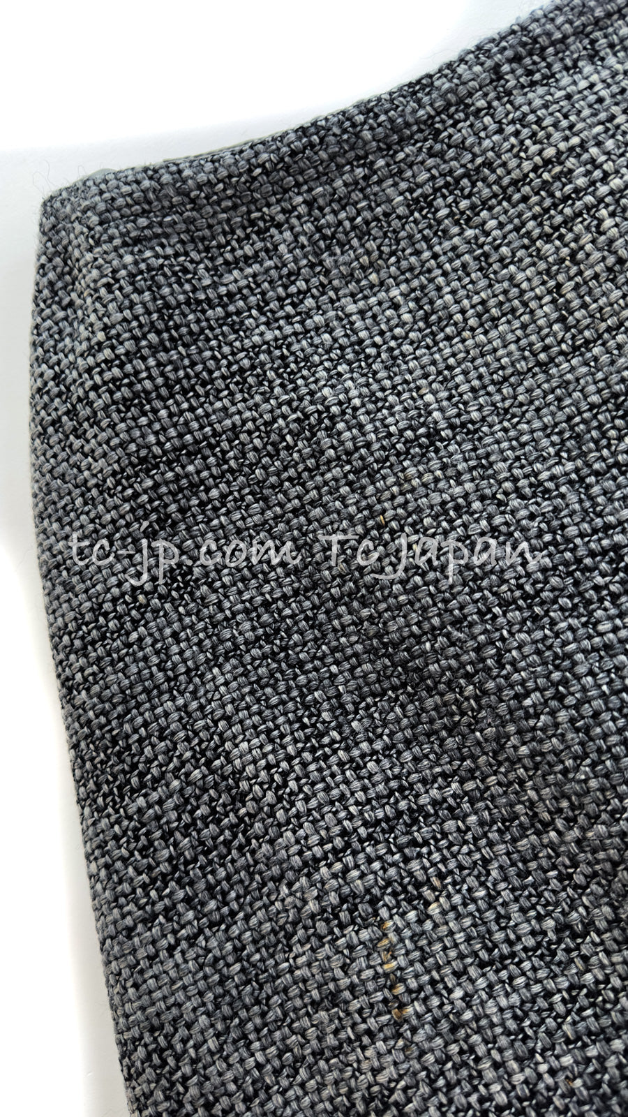 CHANEL 00A Dark Gray Zipper Setup Vest Skirt 34 36 シャネル 訳あり!ダークグレー・ジップアップ・ベスト・セットアップ・スカート 即発