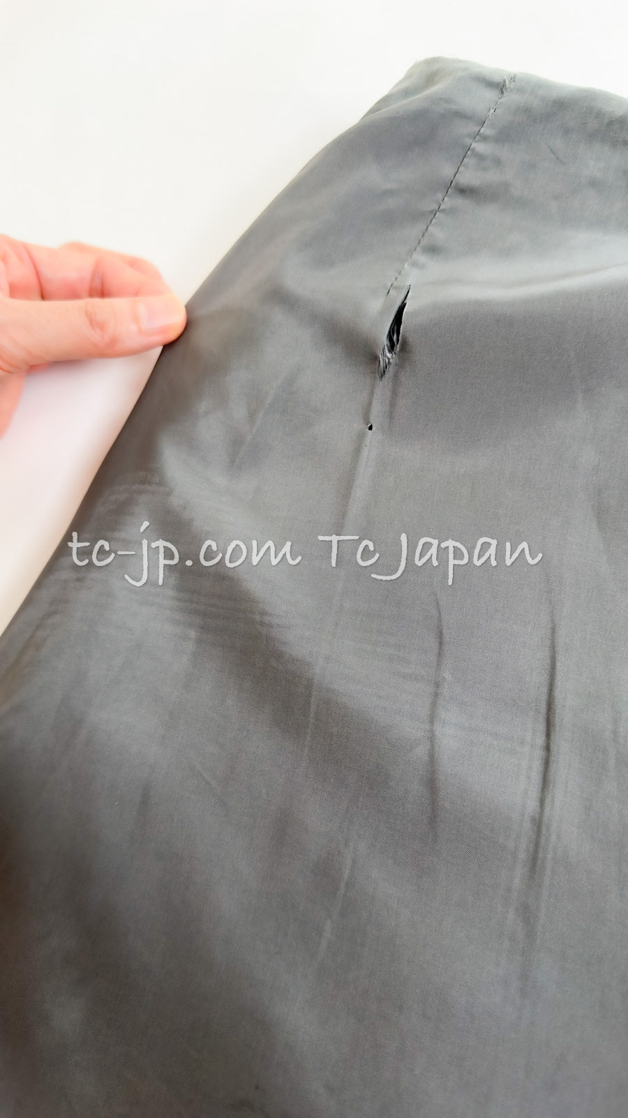 CHANEL 00A Dark Gray Zipper Setup Vest Skirt 34 36 シャネル 訳あり!ダークグレー・ジップアップ・ベスト・セットアップ・スカート 即発