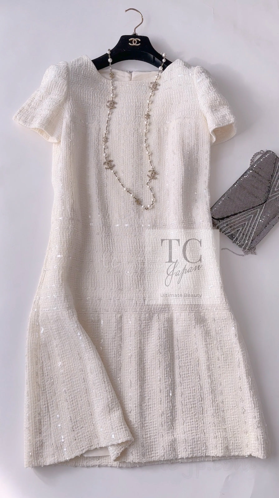 CHANEL 00C Black Sequin Embellishments Party Dress 34 シャネル ブラック スパンコール パーティー ワンピース 即発