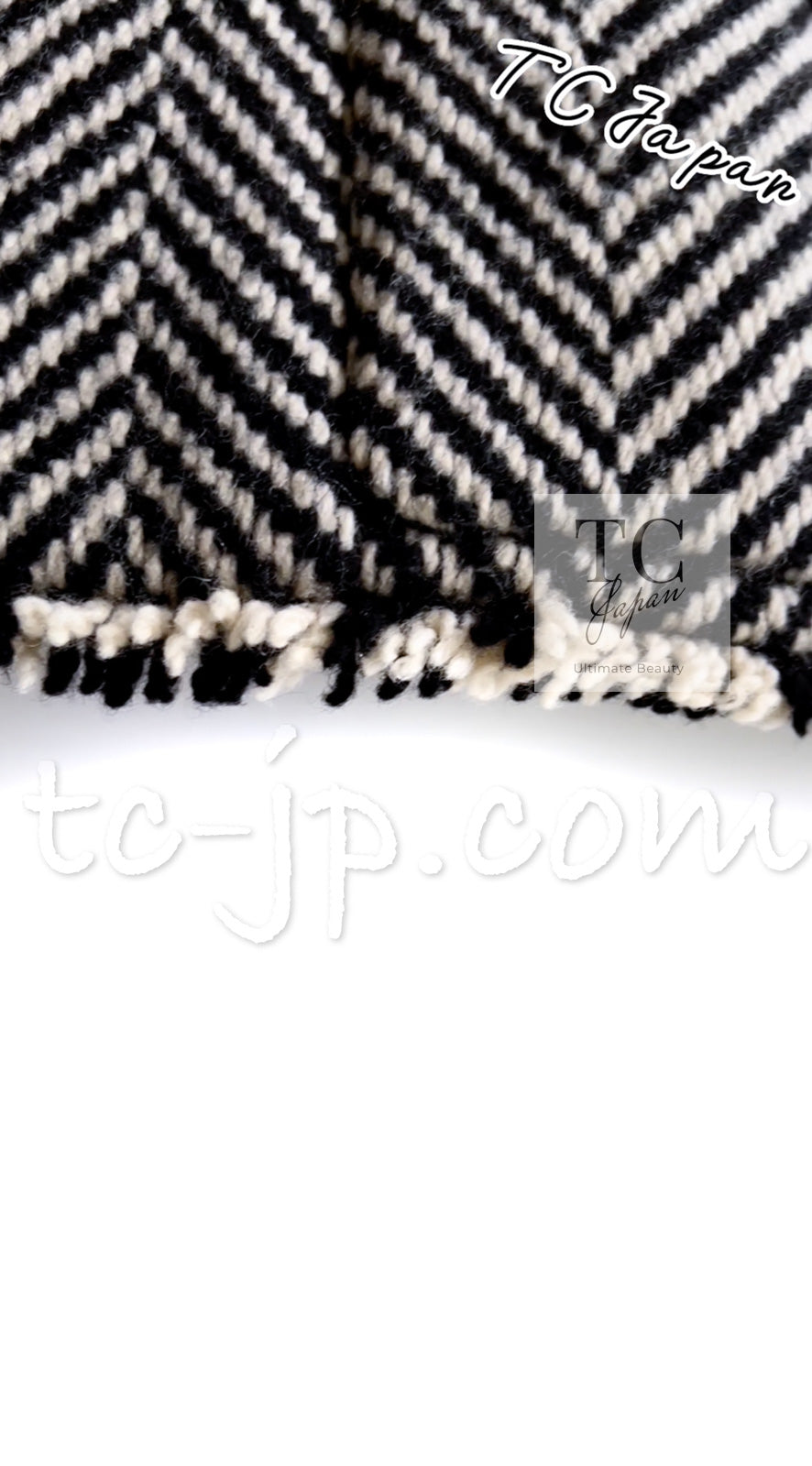 CHANEL 06A Black Herringbone Chevron Wool Tweed Jacket Kate Moss 38 シャネル ブラック シェベロン ウール ツイード ジャケット ケイトモス着 即発