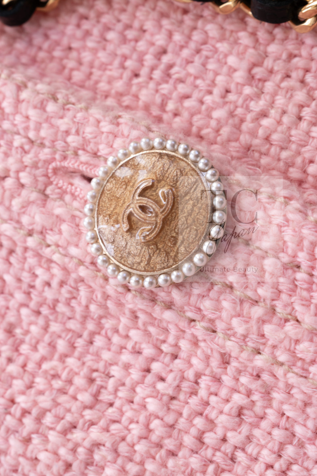 CHANEL 16C Pink CC Pearl Buttons Cotton Collarless Jacket 34 シャネル 一番人気 ピンク CC パール ボタン コットン ノーカラー ジャケット 即発