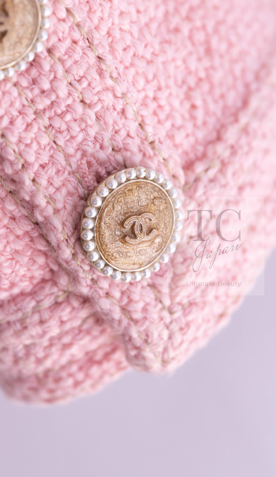 CHANEL 16C Pink CC Pearl Buttons Cotton Collarless Jacket 34 シャネル 一番人気 ピンク CC パール ボタン コットン ノーカラー ジャケット 即発