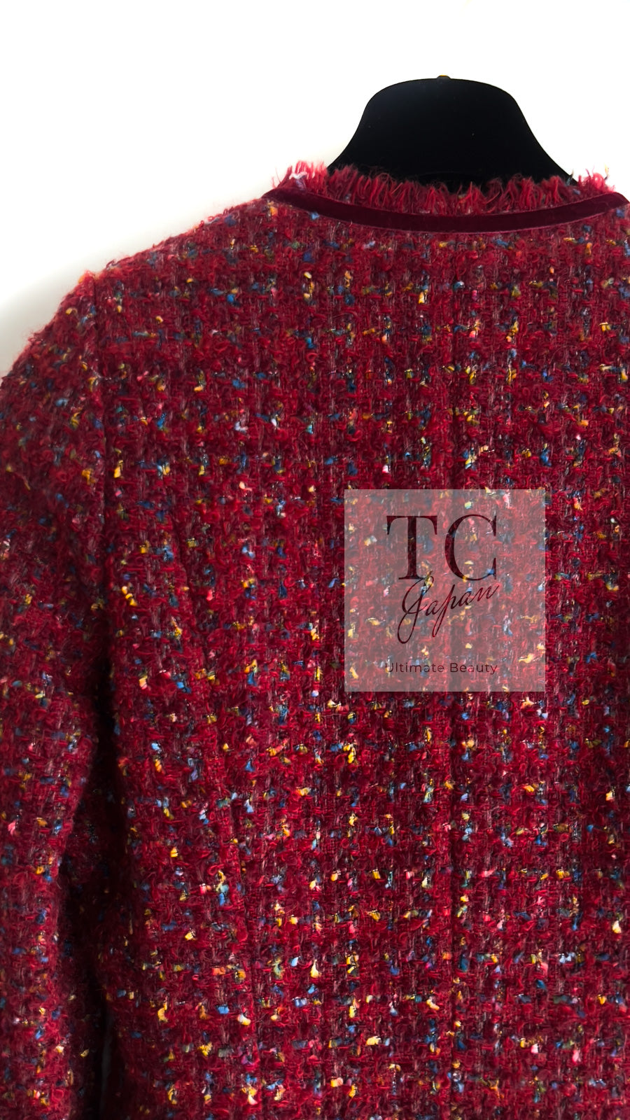 CHANEL 90A Vintage Red Wool Mohair Gold CC Button Jacket Coat 40 42 シャネル ヴィンテージ レッド ウール モヘア ゴールド ココボタン ジャケット コート 即発