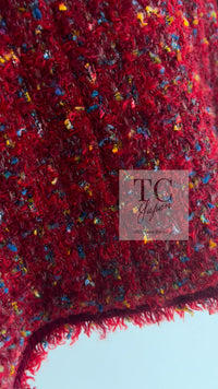 CHANEL 90A Vintage Red Wool Mohair Gold CC Button Jacket Coat 40 42 シャネル ヴィンテージ レッド ウール モヘア ゴールド ココボタン ジャケット コート 即発