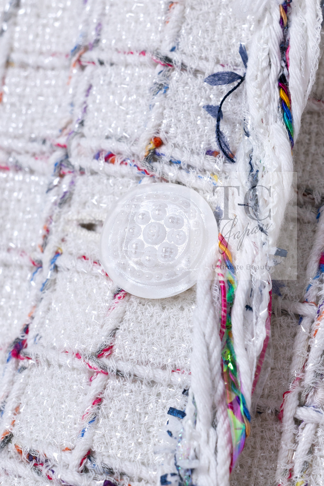 CHANEL 18S White Mix Cotton Tweed Coat Jacket 36 38 シャネル ホワイト ミックス コットン ツイード コート ジャケット 即発