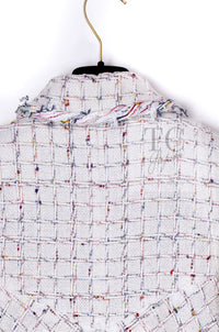CHANEL 18S White Mix Cotton Tweed Coat Jacket 36 38 シャネル ホワイト ミックス コットン ツイード コート ジャケット 即発