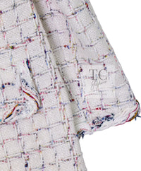 CHANEL 18S White Mix Cotton Tweed Coat Jacket 36 38 シャネル ホワイト ミックス コットン ツイード コート ジャケット 即発