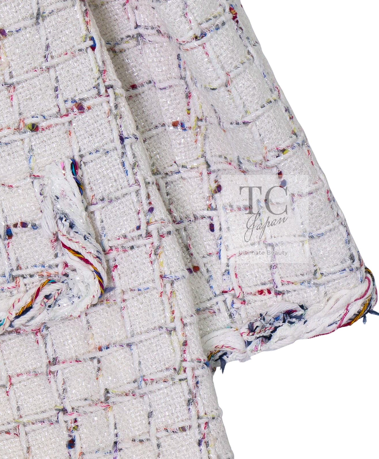 CHANEL 18S White Mix Cotton Tweed Coat Jacket 36 38 シャネル ホワイト ミックス コットン ツイード コート ジャケット 即発