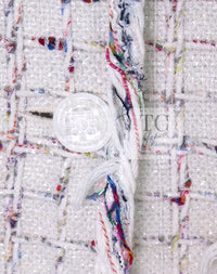 CHANEL 18S White Mix Cotton Tweed Coat Jacket 36 38 シャネル ホワイト ミックス コットン ツイード コート ジャケット 即発