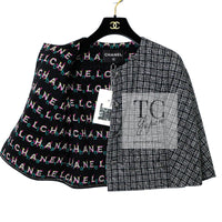 CHANEL 19PS Black Gray Silver Metallic Cropped Tweed Jacket 38 シャネル グレー シルバー メタリック クロップド ツイード ジャケット 即発