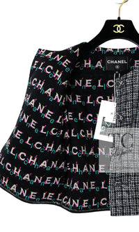 CHANEL 19PS Black Gray Silver Metallic Cropped Tweed Jacket 38 シャネル グレー シルバー メタリック クロップド ツイード ジャケット 即発