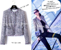 CHANEL 03A Lavender Pink Gray Multicolor Lesage Wool Tweed Jacket 34 36 シャネル ラベンダー ピンク グレー ルサージュ ツイード ジャケット 即発