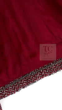 CHANEL 08A Bordeaux Wine Red Gray Wool Tweed Jacket 34 シャネル ボルドー ワイン レッド グレー ウール ツイード ジャケット 即発