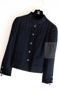 CHANEL 06PF Black Quilted Wool Jacket 38 シャネル ブラック キルティング ウール ジャケット 即発