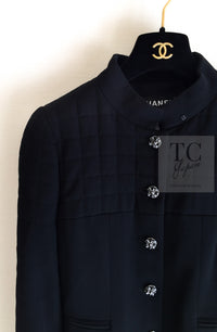CHANEL 06PF Black Quilted Wool Jacket 38 シャネル ブラック キルティング ウール ジャケット 即発