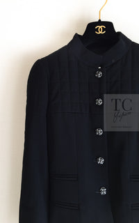 CHANEL 06PF Black Quilted Wool Jacket 38 シャネル ブラック キルティング ウール ジャケット 即発
