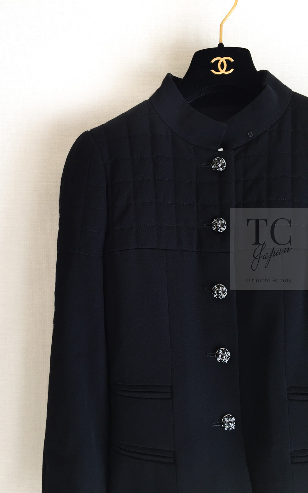 CHANEL 06PF Black Quilted Wool Jacket 38 シャネル ブラック キルティング ウール ジャケット 即発
