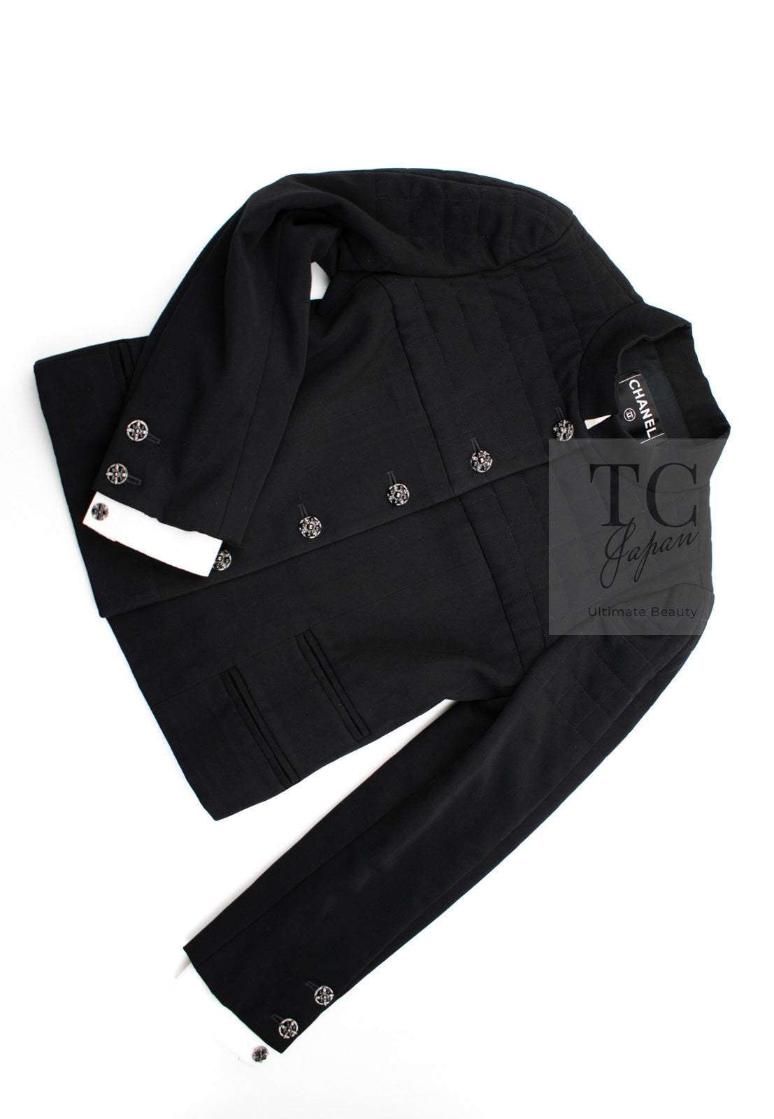 CHANEL 06PF Black Quilted Wool Jacket 38 シャネル ブラック キルティング ウール ジャケット 即発