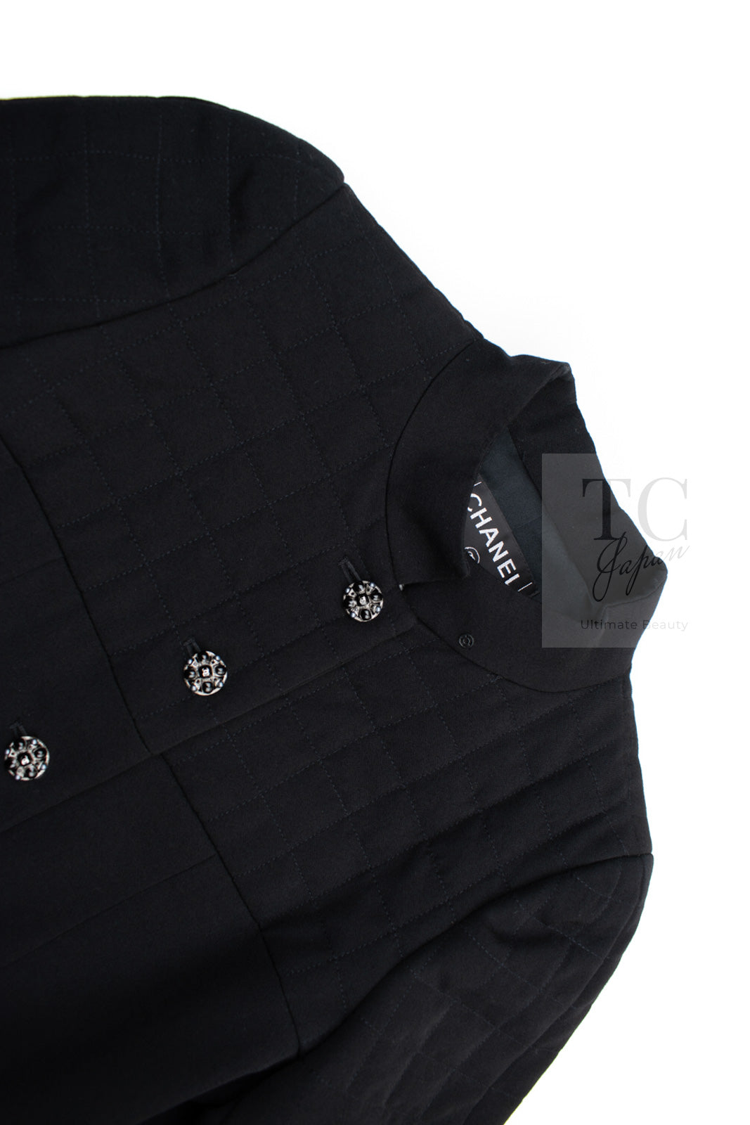 CHANEL 06PF Black Quilted Wool Jacket 38 シャネル ブラック キルティング ウール ジャケット 即発