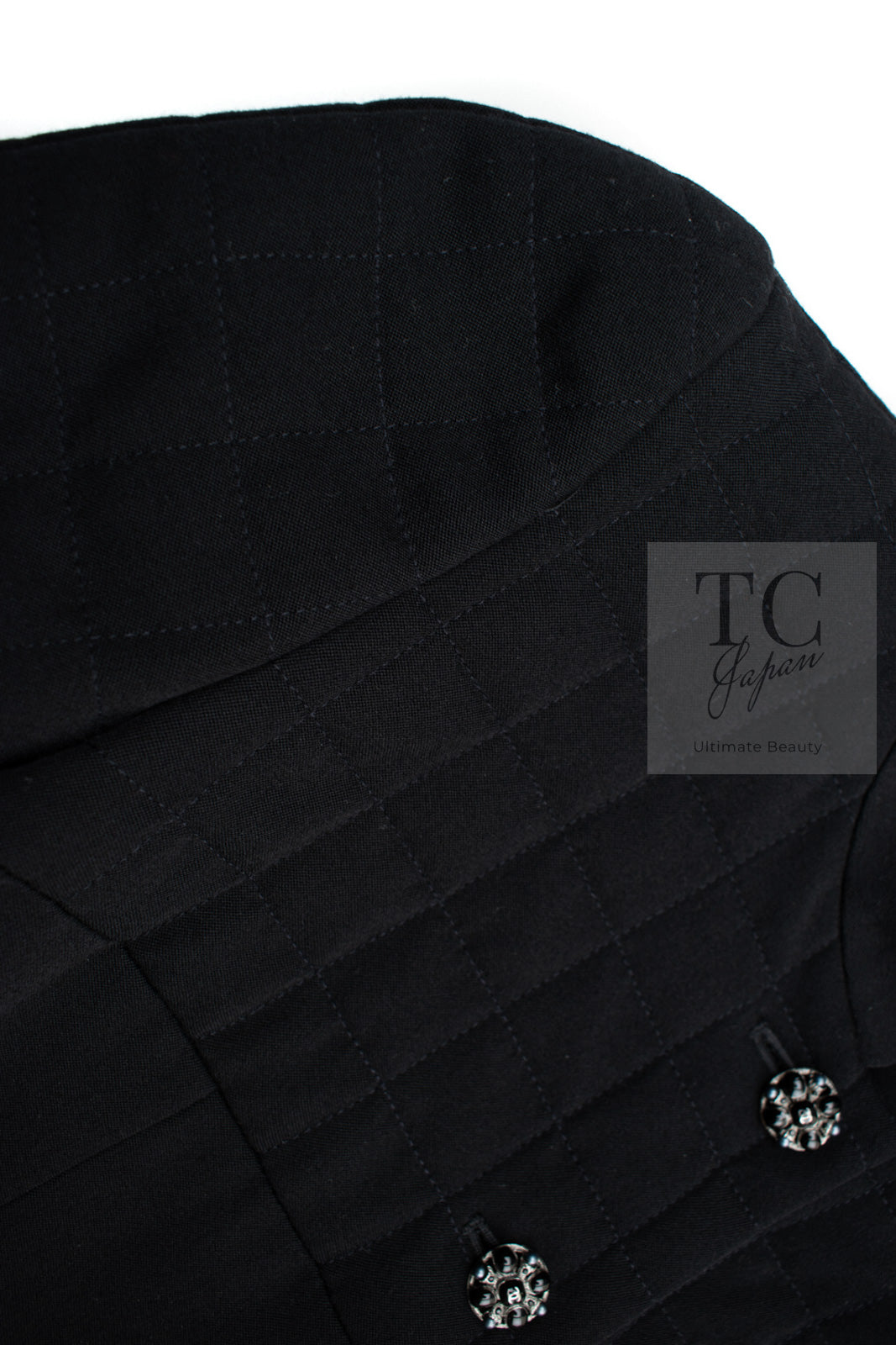 CHANEL 06PF Black Quilted Wool Jacket 38 シャネル ブラック キルティング ウール ジャケット 即発