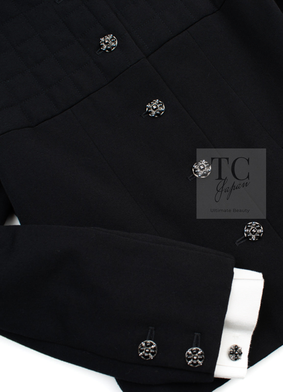 CHANEL 06PF Black Quilted Wool Jacket 38 シャネル ブラック キルティング ウール ジャケット 即発