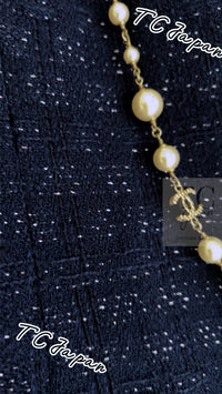CHANEL 07A Navy Wool Braided Trim Tweed Jacket Dress Setup 42 シャネル ネイビー ウール チェーン ブレイドトリミング ツイード ジャケット ワンピース セットアップ 即発