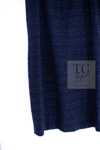 CHANEL 07A Navy Wool Braided Trim Tweed Jacket Dress Setup 42 シャネル ネイビー ウール チェーン ブレイドトリミング ツイード ジャケット ワンピース セットアップ 即発