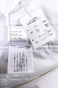 CHANEL 17B Light Grey Black Bow Logo Down Coat Jacket 34 36 38 シャネル ライトグレー ブラック リボン ロゴ ダウン ジャケット コート 即発