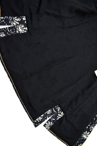 CHANEL 18C Navy Black Multi Camellia Jacquard Jacket Coat 34 36 シャネル ネイビー ブラック カメリア刺繍 ジャガード ジャケット コート