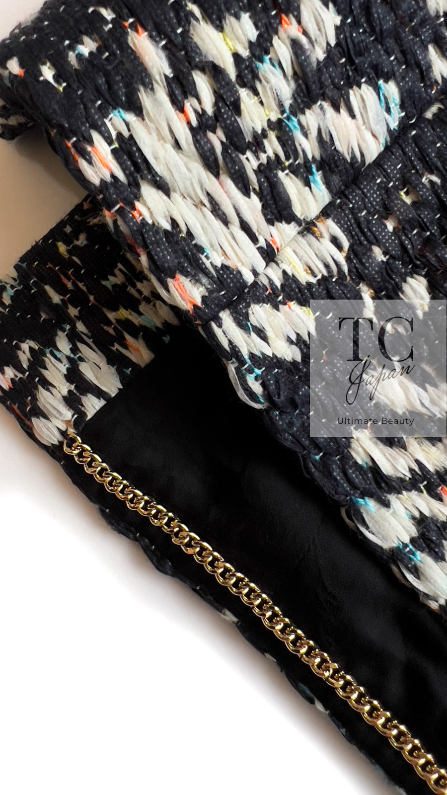 CHANEL 18C Navy Black Multi Camellia Jacquard Jacket Coat 34 36 シャネル ネイビー ブラック カメリア刺繍 ジャガード ジャケット コート