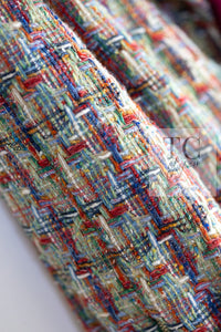 CHANEL 17S Multicolor Tweed Zipper Jacket with Plum Trim & Velcro Accent 38 シャネル マルチカラー プラムトリム ツイード ジッパー ジャケット マジックテープ 装飾 即発