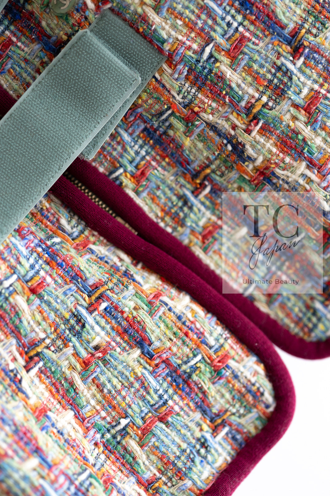 CHANEL 17S Multicolor Tweed Zipper Jacket with Plum Trim & Velcro Accent 38 シャネル マルチカラー プラムトリム ツイード ジッパー ジャケット マジックテープ 装飾 即発