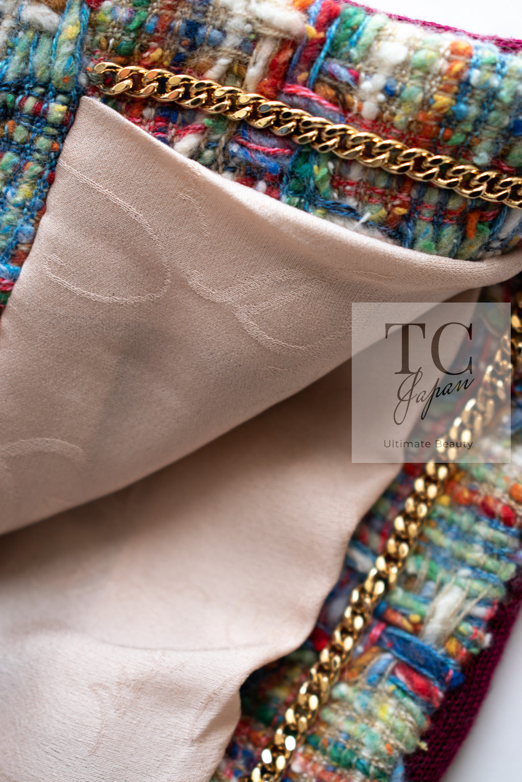 CHANEL 17S Multicolor Tweed Zipper Jacket with Plum Trim & Velcro Accent 38 シャネル マルチカラー プラムトリム ツイード ジッパー ジャケット マジックテープ 装飾 即発