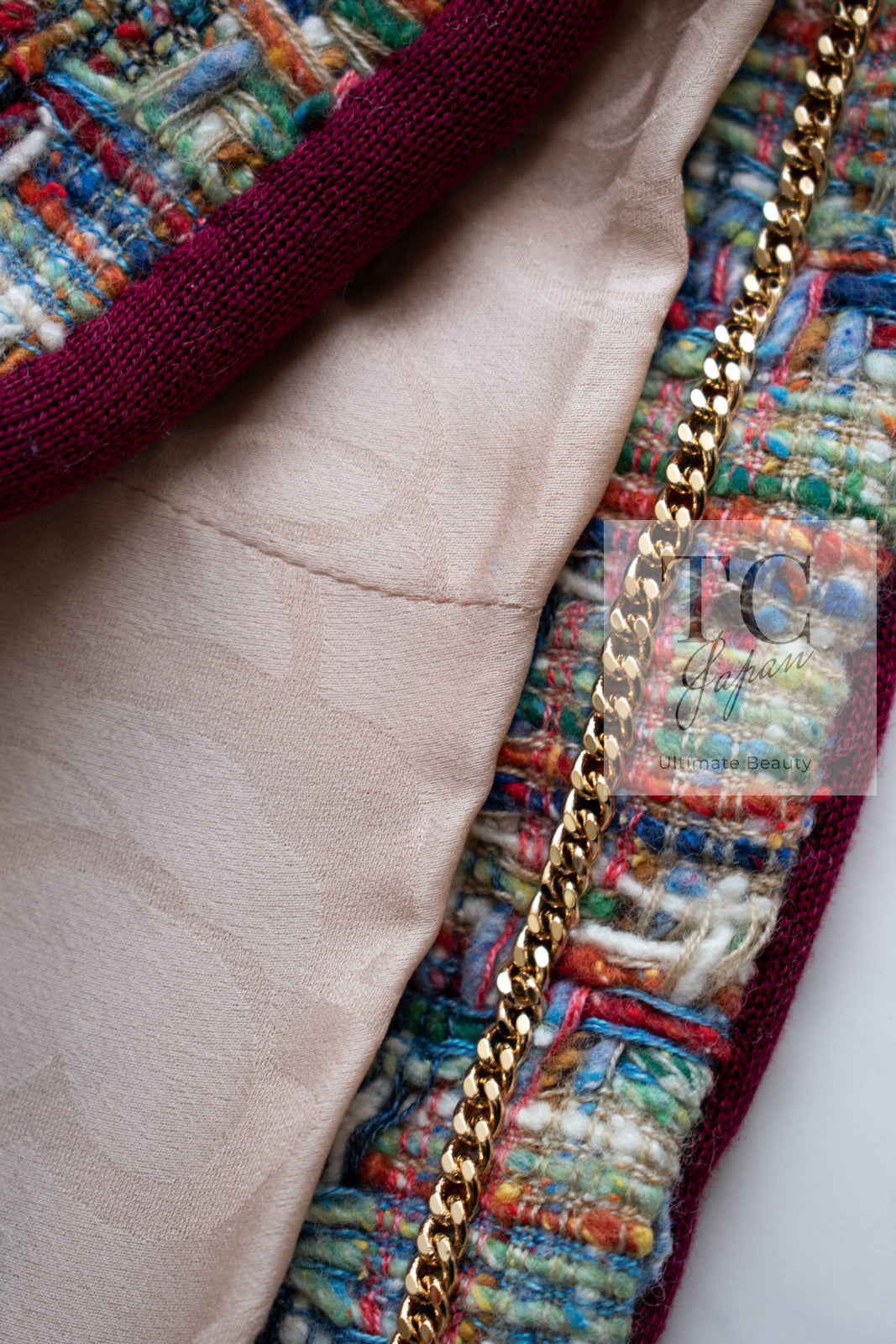 CHANEL 17S Multicolor Tweed Zipper Jacket with Plum Trim & Velcro Accent 38 シャネル マルチカラー プラムトリム ツイード ジッパー ジャケット マジックテープ 装飾 即発