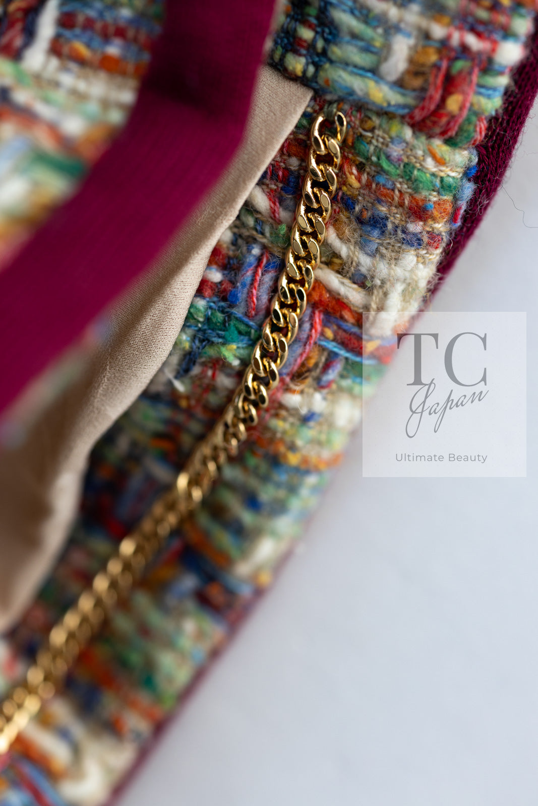 CHANEL 17S Multicolor Tweed Zipper Jacket with Plum Trim & Velcro Accent 38 シャネル マルチカラー プラムトリム ツイード ジッパー ジャケット マジックテープ 装飾 即発