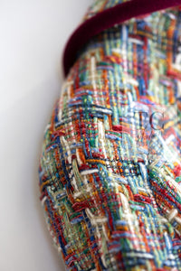 CHANEL 17S Multicolor Tweed Zipper Jacket with Plum Trim & Velcro Accent 38 シャネル マルチカラー プラムトリム ツイード ジッパー ジャケット マジックテープ 装飾 即発