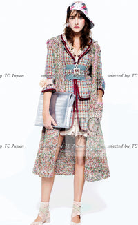 CHANEL 17S Multicolor Tweed Zipper Jacket with Plum Trim & Velcro Accent 38 シャネル マルチカラー プラムトリム ツイード ジッパー ジャケット マジックテープ 装飾 即発