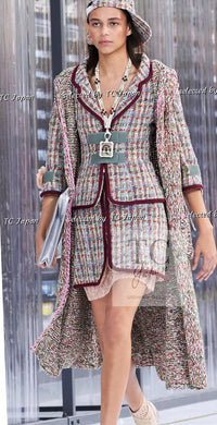 CHANEL 17S Multicolor Tweed Zipper Jacket with Plum Trim & Velcro Accent 38 シャネル マルチカラー プラムトリム ツイード ジッパー ジャケット マジックテープ 装飾 即発
