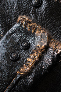 CHANEL 17B Black Lambskin Leather Chain Trim Jacket 36 シャネル ブラック ラム スキン レザー チェーン トリム ジャケット 即発