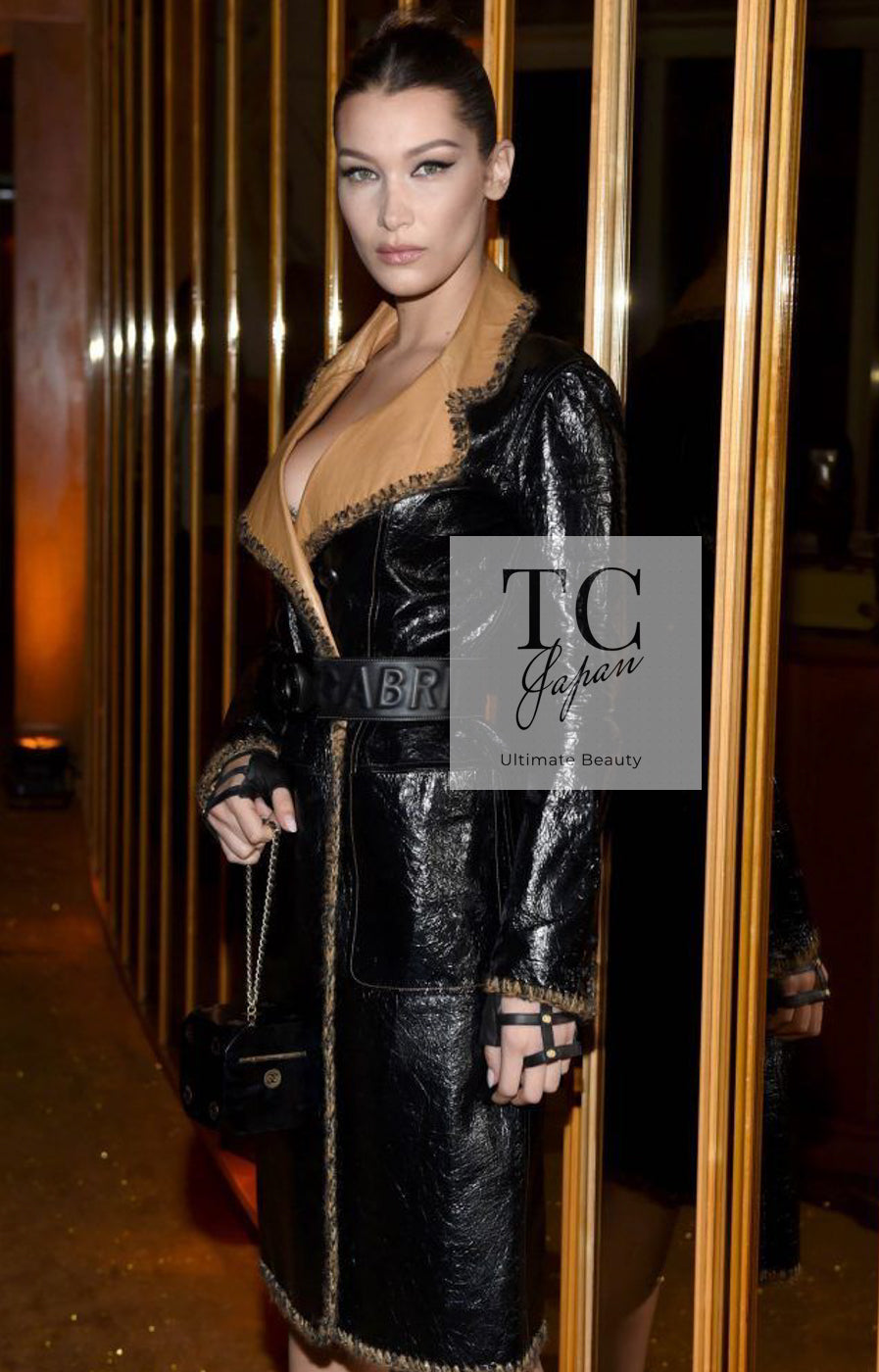 CHANEL 17B Black Lambskin Leather Chain Trim Jacket 36 シャネル ブラック ラム スキン レザー チェーン トリム ジャケット 即発