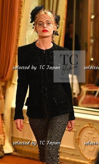 CHANEL 17PF Ivory Creme Gold Trim Wool Tweed Jacket 38 シャネル アイボリー クリーム ゴールド トリミング ウール ジャケット 即発