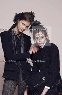 CHANEL 17PF Ivory Creme Gold Trim Wool Tweed Jacket 38 シャネル アイボリー クリーム ゴールド トリミング ウール ジャケット 即発