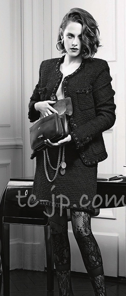 シャネル ジャケット CHANEL ブラック ブレイド トリミング ジッパー