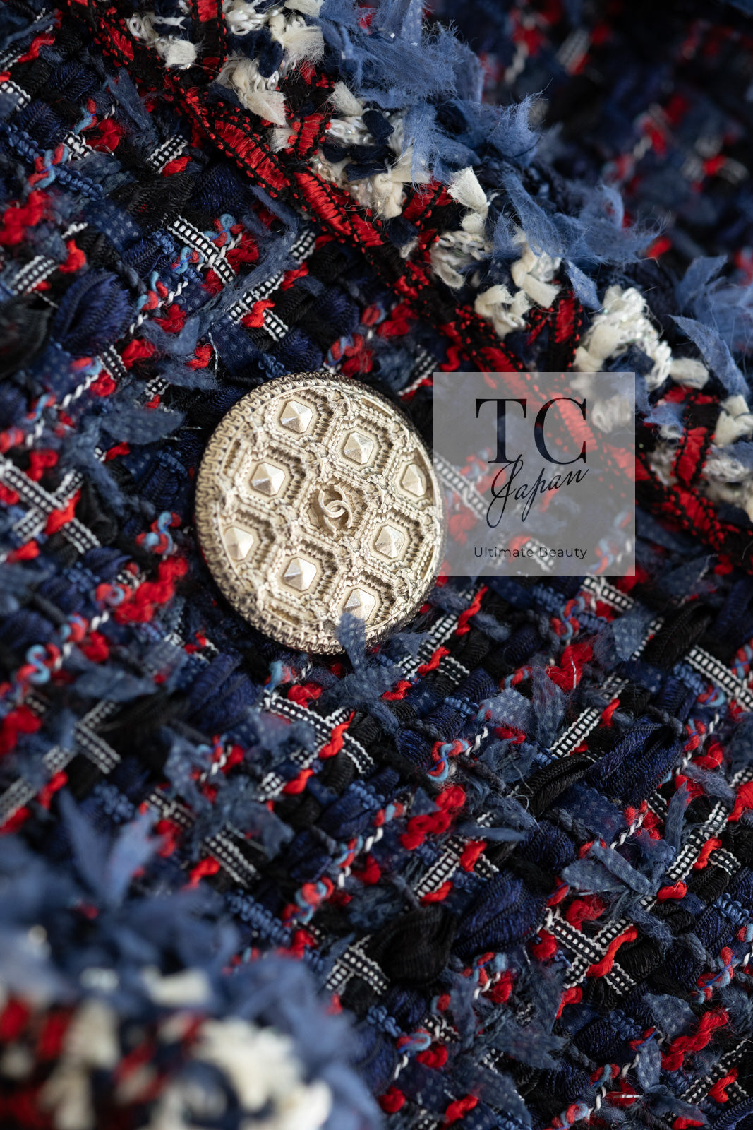 CHANEL 13C Navy Purple Red Ribbon Versailles Lesage Tweed Jacket 46 48 シャネル ネイビー パープル レッド リボン ベルサイユ ルサージュ ツイード ジャケット 即発