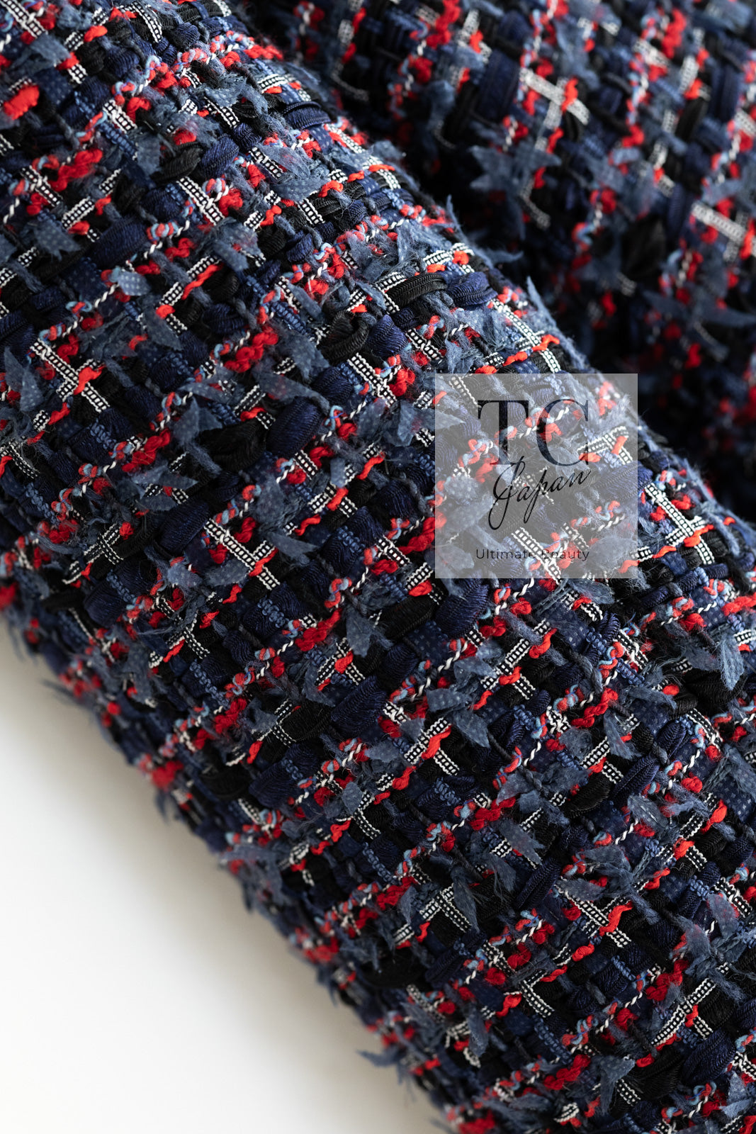 CHANEL 13C Navy Purple Red Ribbon Versailles Lesage Tweed Jacket 46 48 シャネル ネイビー パープル レッド リボン ベルサイユ ルサージュ ツイード ジャケット 即発