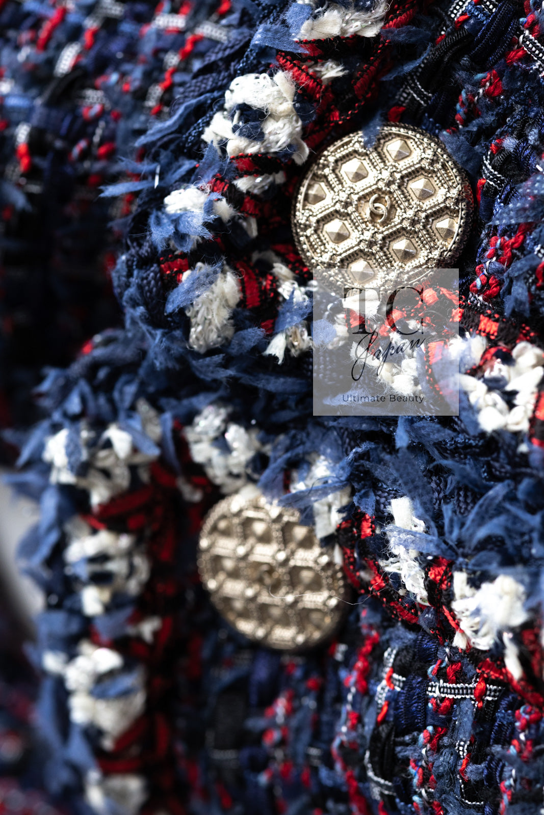 CHANEL 13C Navy Purple Red Ribbon Versailles Lesage Tweed Jacket 46 48 シャネル ネイビー パープル レッド リボン ベルサイユ ルサージュ ツイード ジャケット 即発