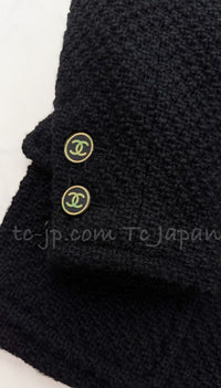 CHANEL 01A Black Double Wool Jacket Coat 38 シャネル ブラック ウール ダブル ジャケット コート 即発
