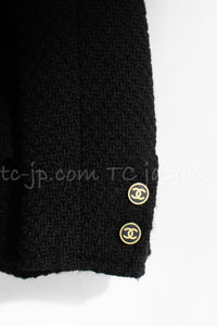 CHANEL 01A Black Double Wool Jacket Coat 38 シャネル ブラック ウール ダブル ジャケット コート 即発